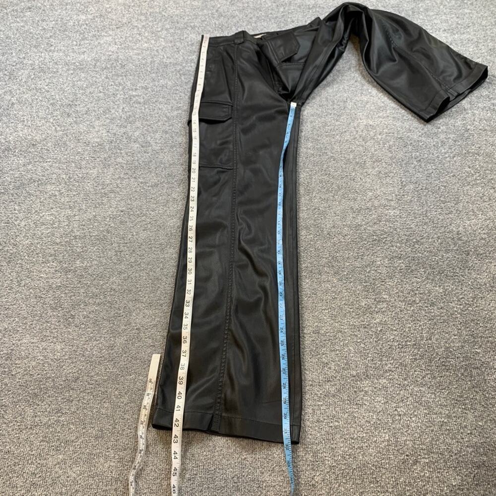 Hudson Pants Womens 26 Black Heidi High Rise Wide Faux Leather Cargo Pockets - Picture 6 of 13
